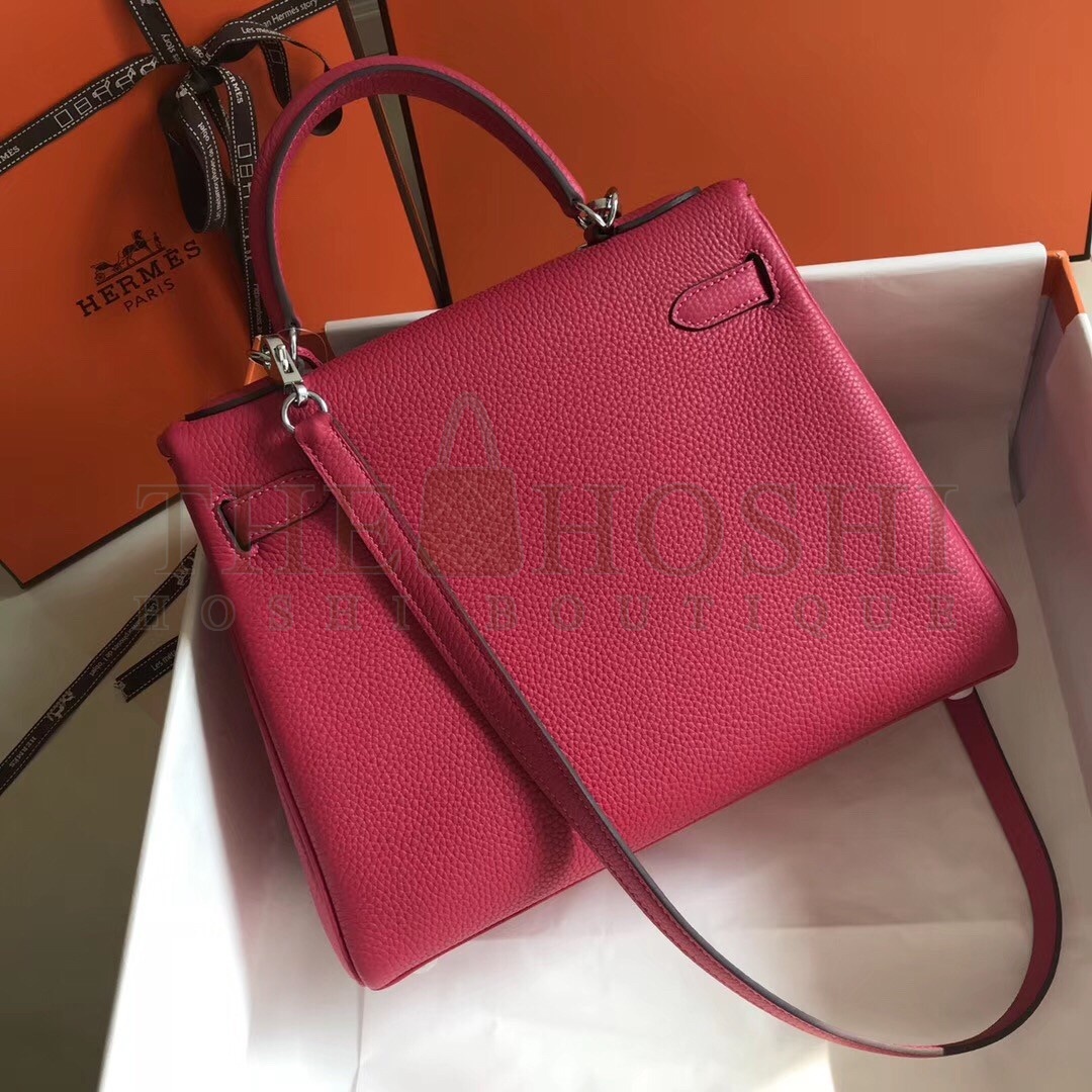 H**me5 Rose Red Clemence Kelly 28cm Bag Master Quality