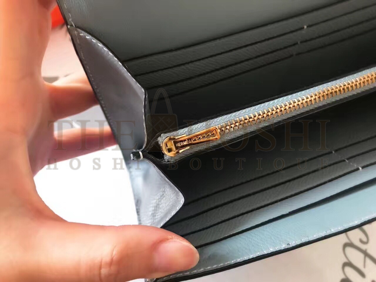 H**me5 Blue Lin Epsom Constance Long Wallet Master Quality