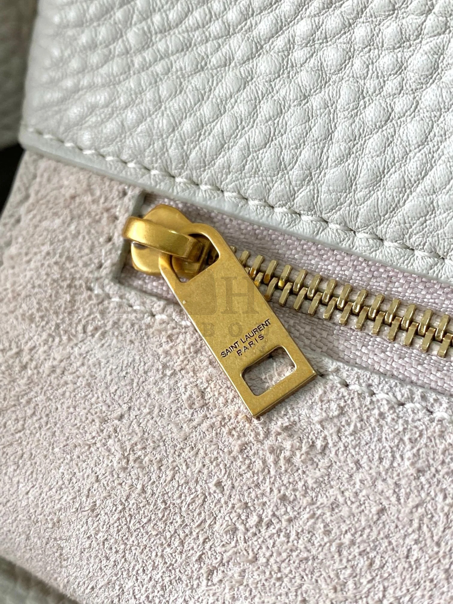 Sa1nt Lau*nt LE 5 A 7 Bea Tote Bag in White Grained Leather Master Quality