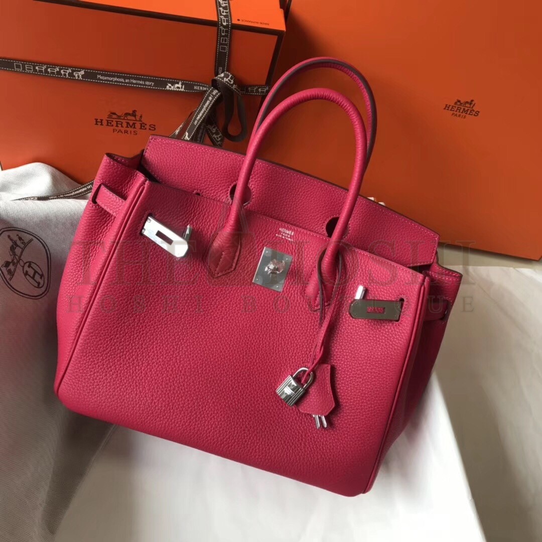 H**me5 Rose Red Clemence Birkin 30cm Bag Master Quality