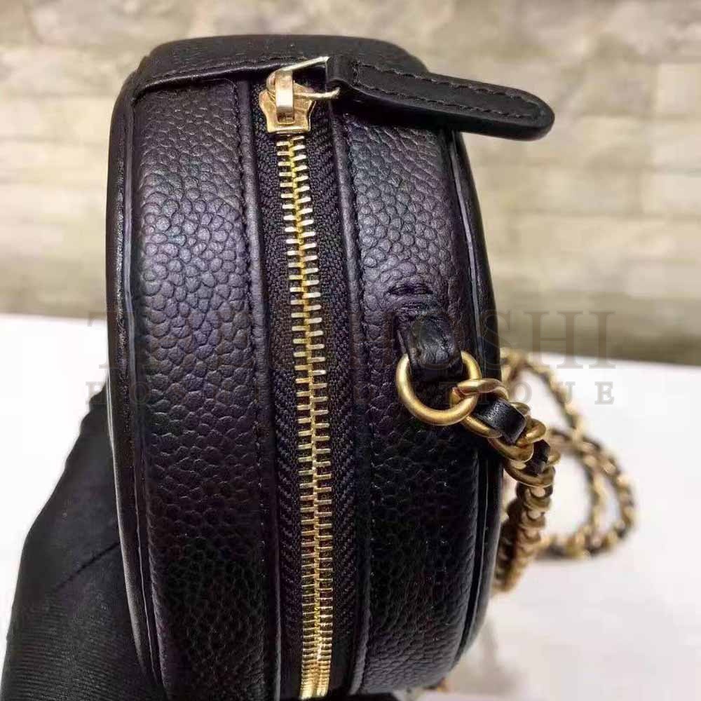 Ch**el Women Ch**el 19 Clutch with Chain Lambskin Gold Silver-Tone and Ruthenium Black Master Quality