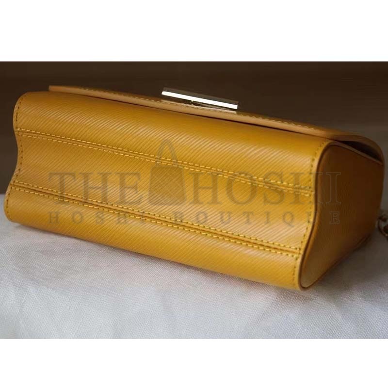 L0vis Vvtt0n LV Women Twist MM Handbag Sunflower Yellow Epi Grained Cowhide Leather Master Quality