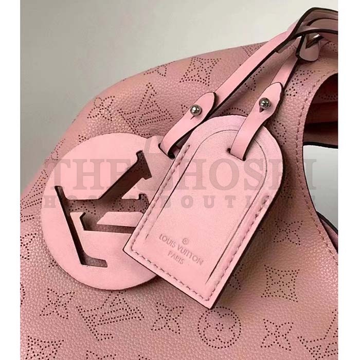 L0vis Vvtt0n LV Women Carmel Hobo Bag Pink Mahina Perforated Calfskin Leather Master Quality