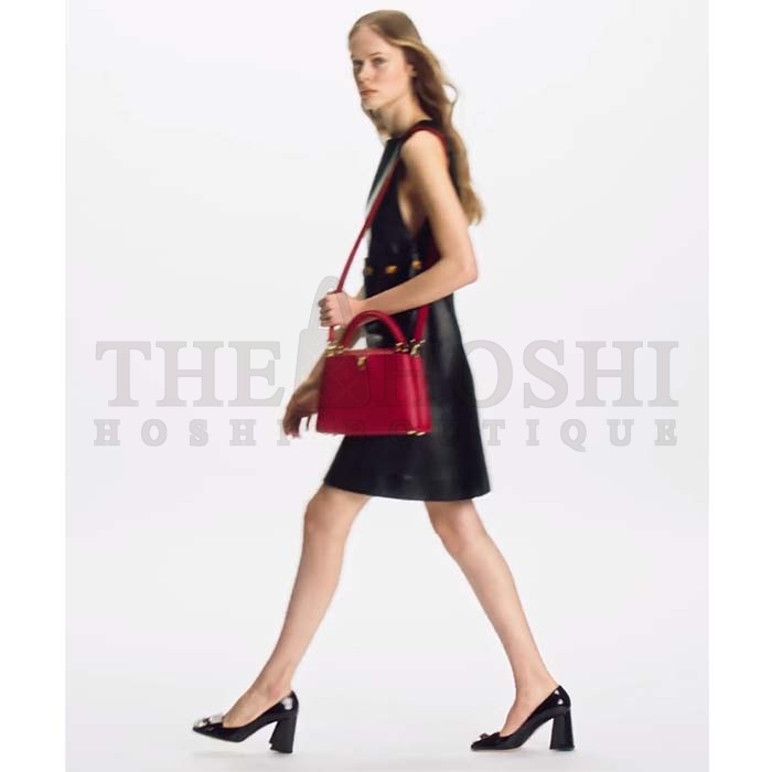 L0vis Vvtt0n LV Women Capucines BB Handbag Scarlet Red Taurillon Cowhide Leather Master Quality