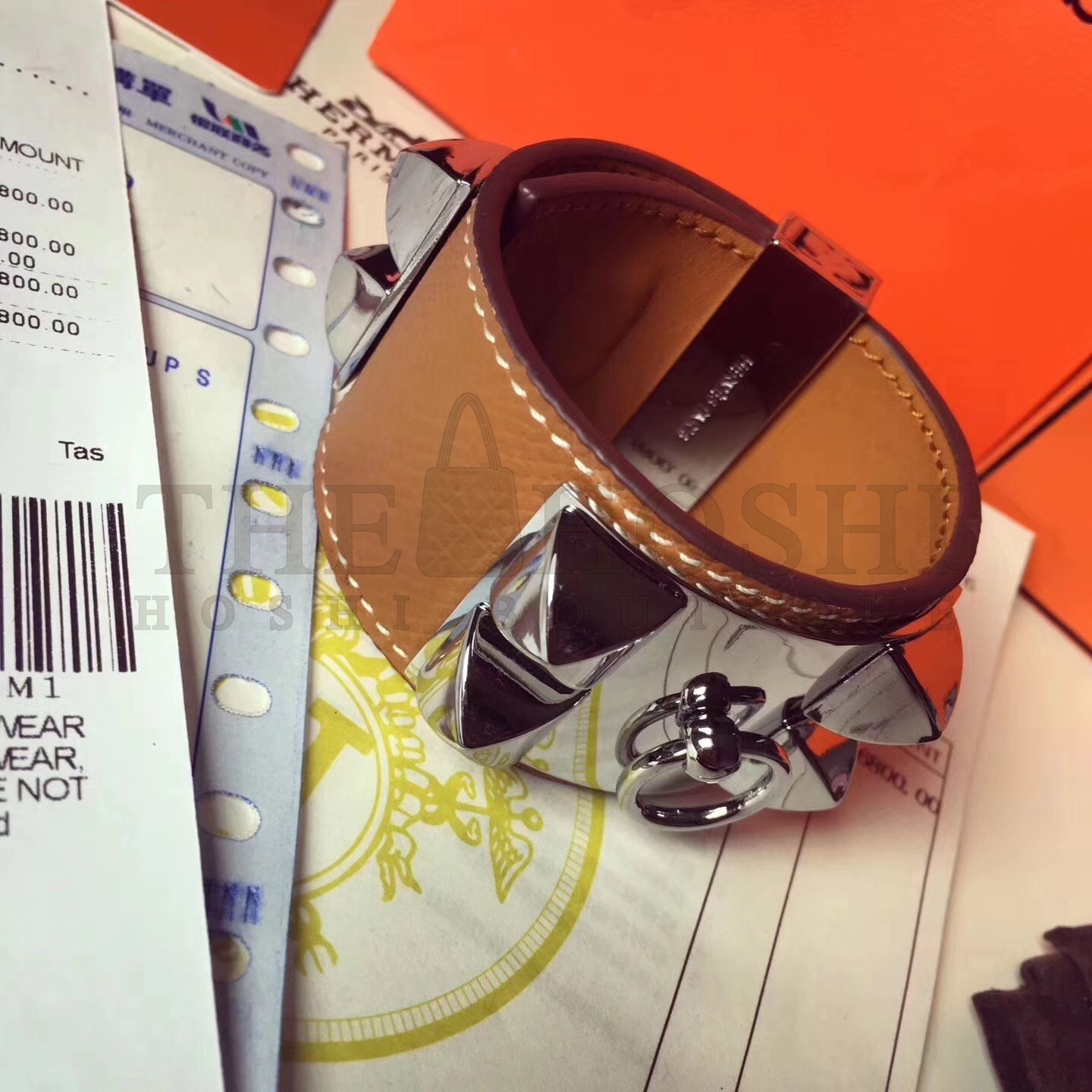 H**me5 Brown Epsom Collier de Chien Bracelet Size S Master Quality