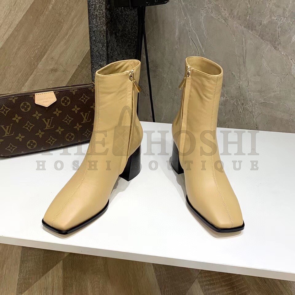 J1m*y Ch00 Bryelle 65mm Ankle Boots In Beige Leather Master Quality