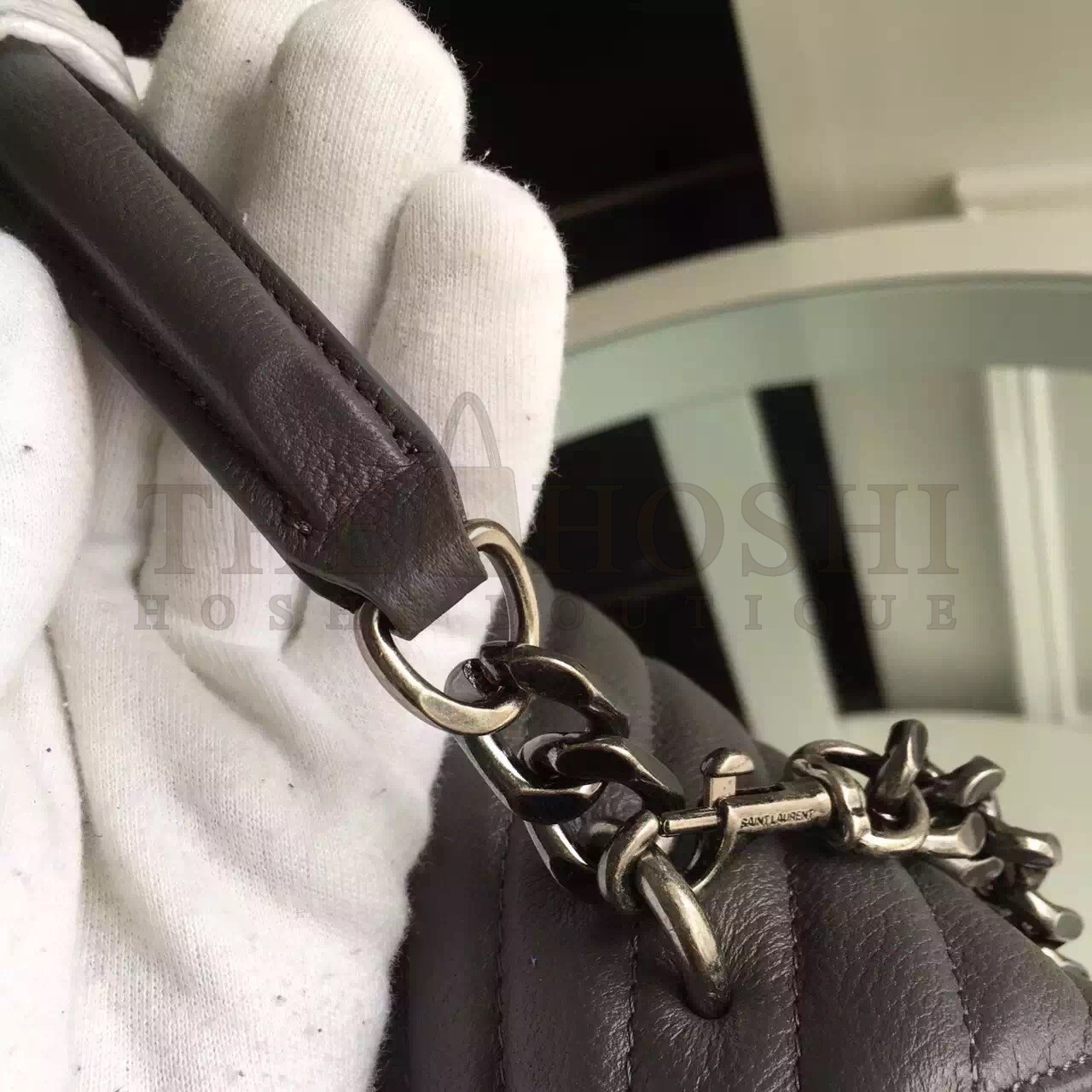 Sa1nt Lau*nt Large Grey College Shoulder Bag Master Quality