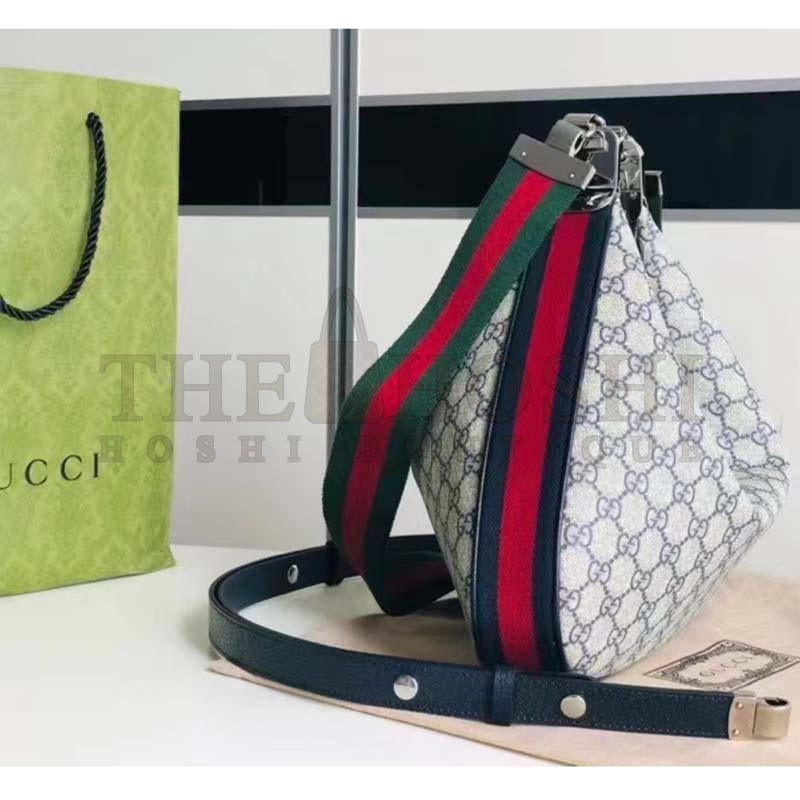 Gvc*1 Women GG Attache Large Shoulder Bag Beige Blue GG Svp*me Canvas Master Quality