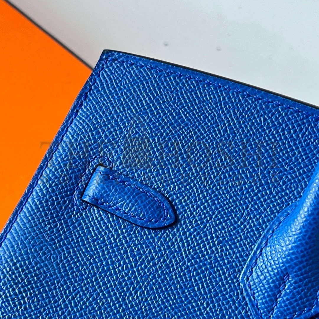 H**me5 Birkin 25 Sellier Handmade Bag In Blue France Epsom Calfskin Master Quality