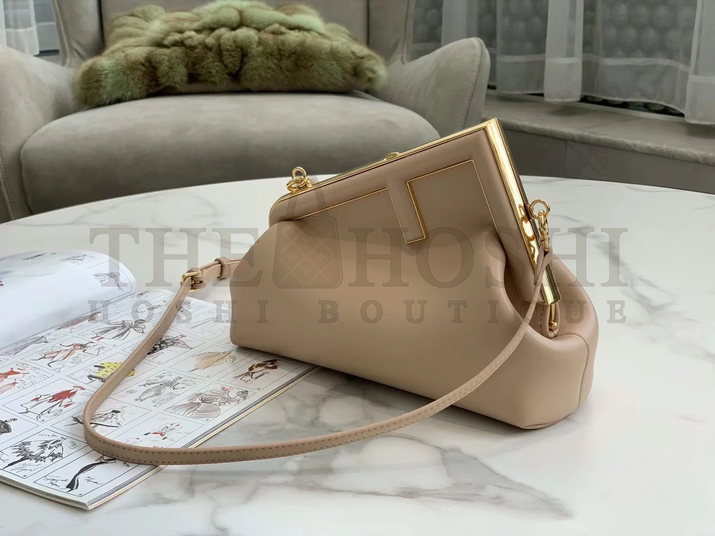 F**di First Small Bag In Beige Nappa Leather Master Quality
