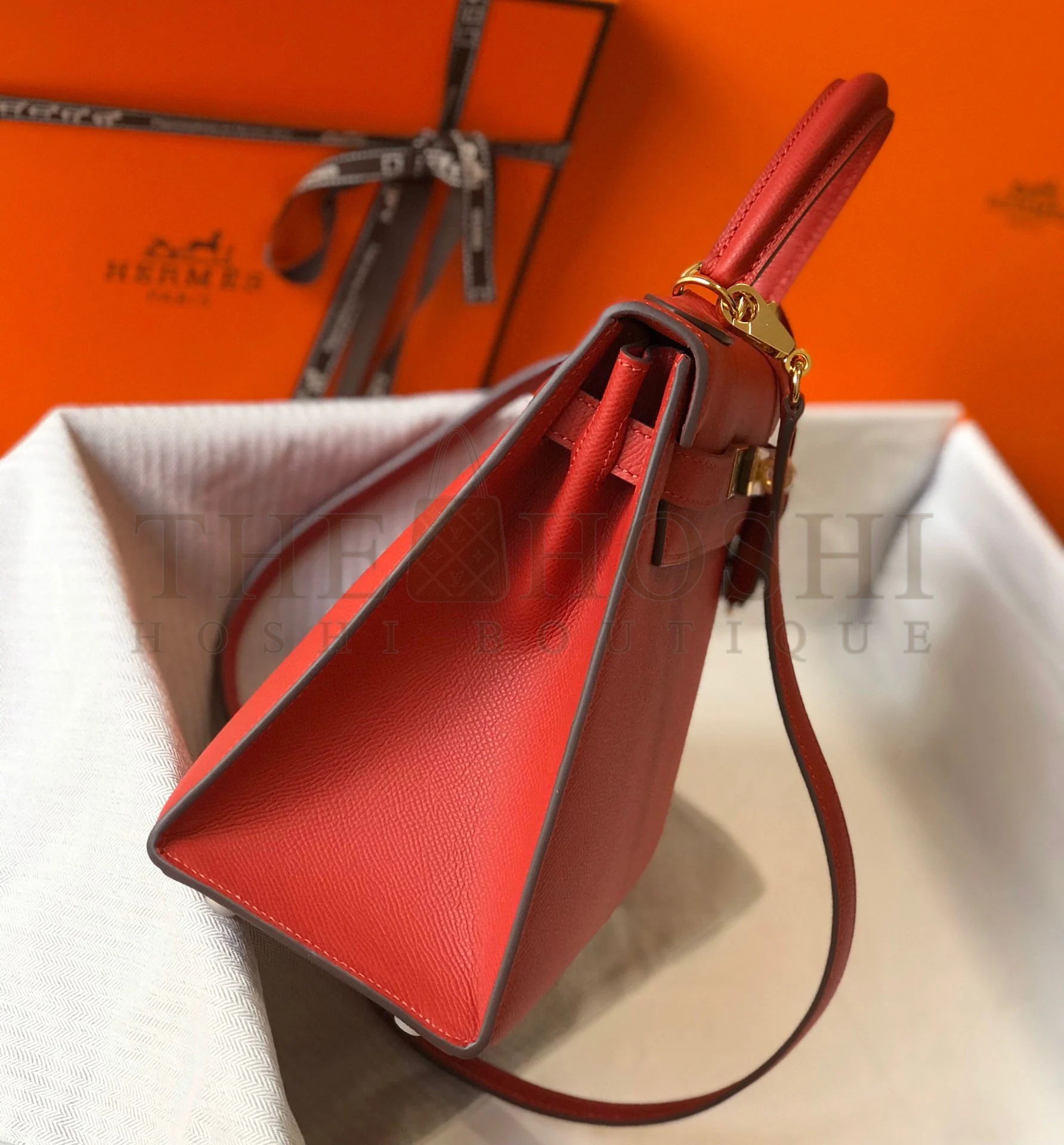 H**me5 Kelly 28cm Sellier Bag in Red Epsom Calfskin GHW Master Quality