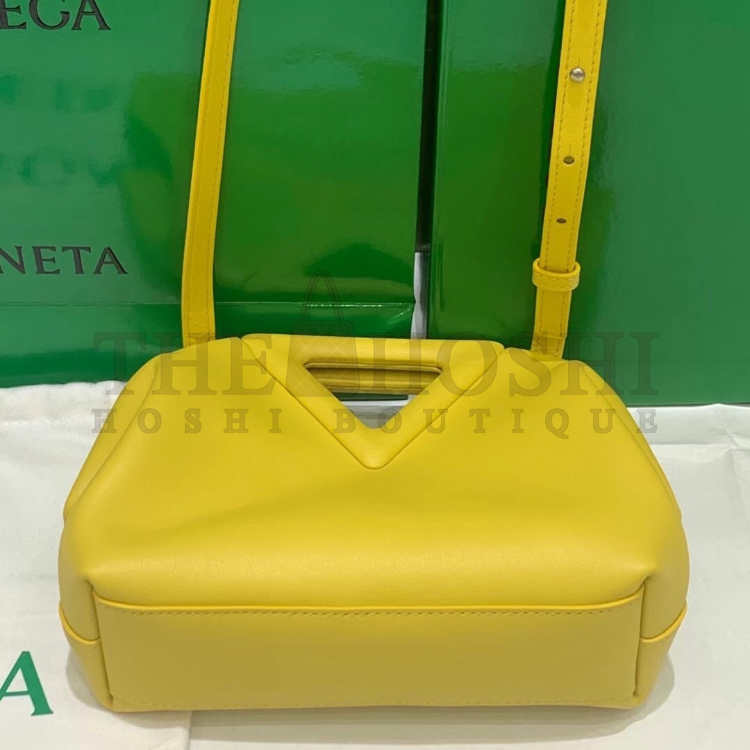 B0tt*ga Ven*ta Small Point Top Handle Bag In Yellow Leather Master Quality