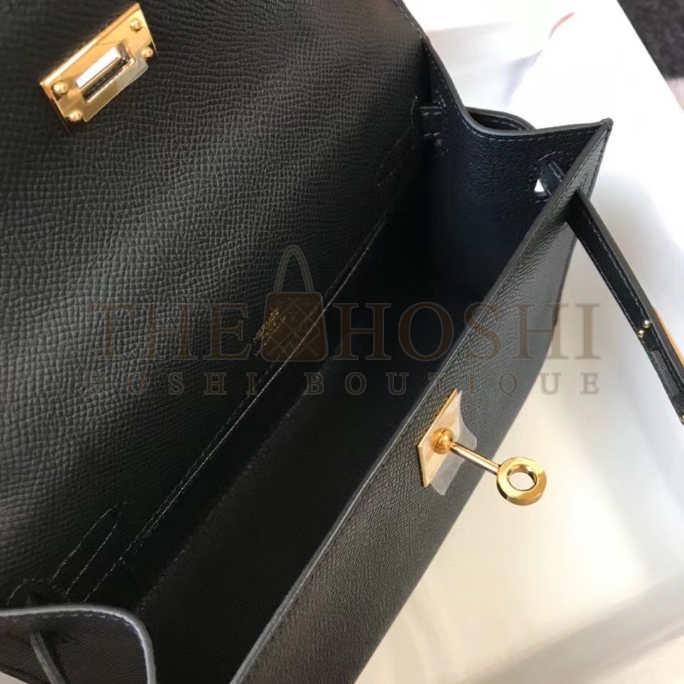 H**me5 Kelly Pochette Bag In Black Epsom Leather Master Quality