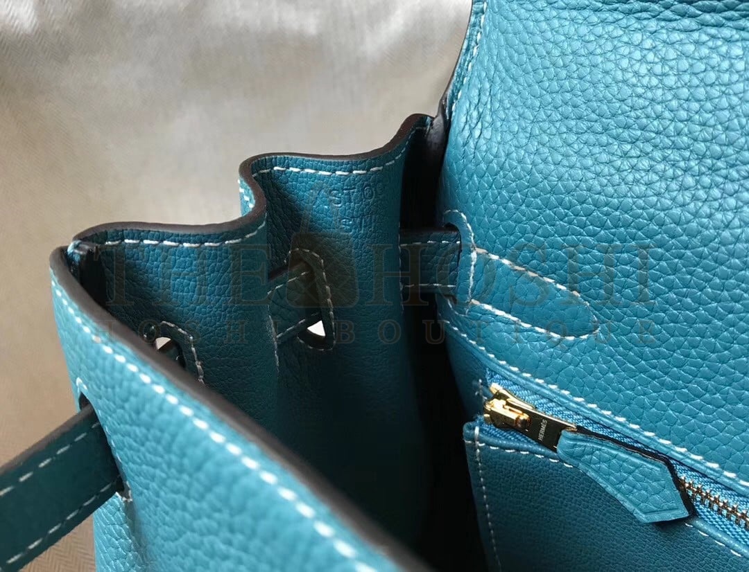 H**me5 Kelly 32cm Retourne Bag in Blue Jean Clemence Leather GHW Master Quality