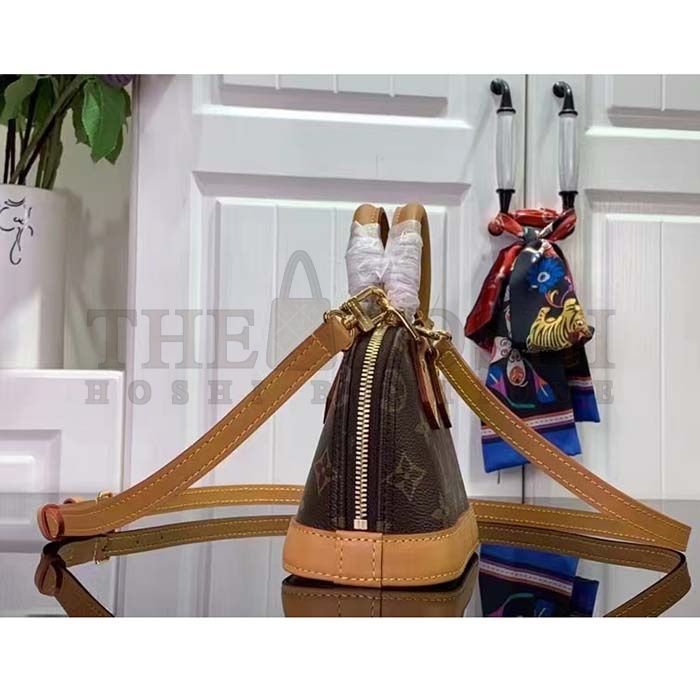 L0vis Vvtt0n LV Women Nano Alma Handbag Monogram Coated Canvas Natural Cowhide Leather Master Quality