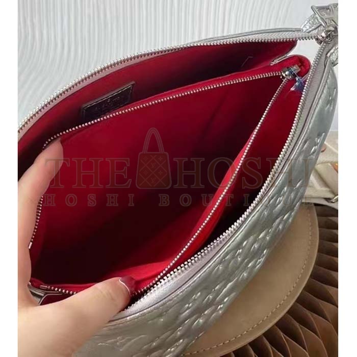 L0vis Vvtt0n LV Women Coussin PM Handbag Silver Lambskin Cowhide Lining Master Quality