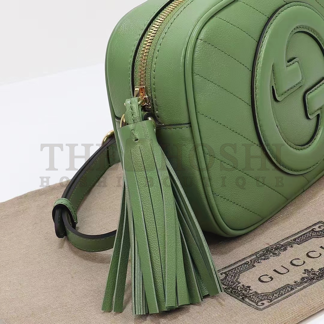 Gvc*1 Women GG Blondie Small Shoulder Bag Green Leather Zipper Closure Master Quality