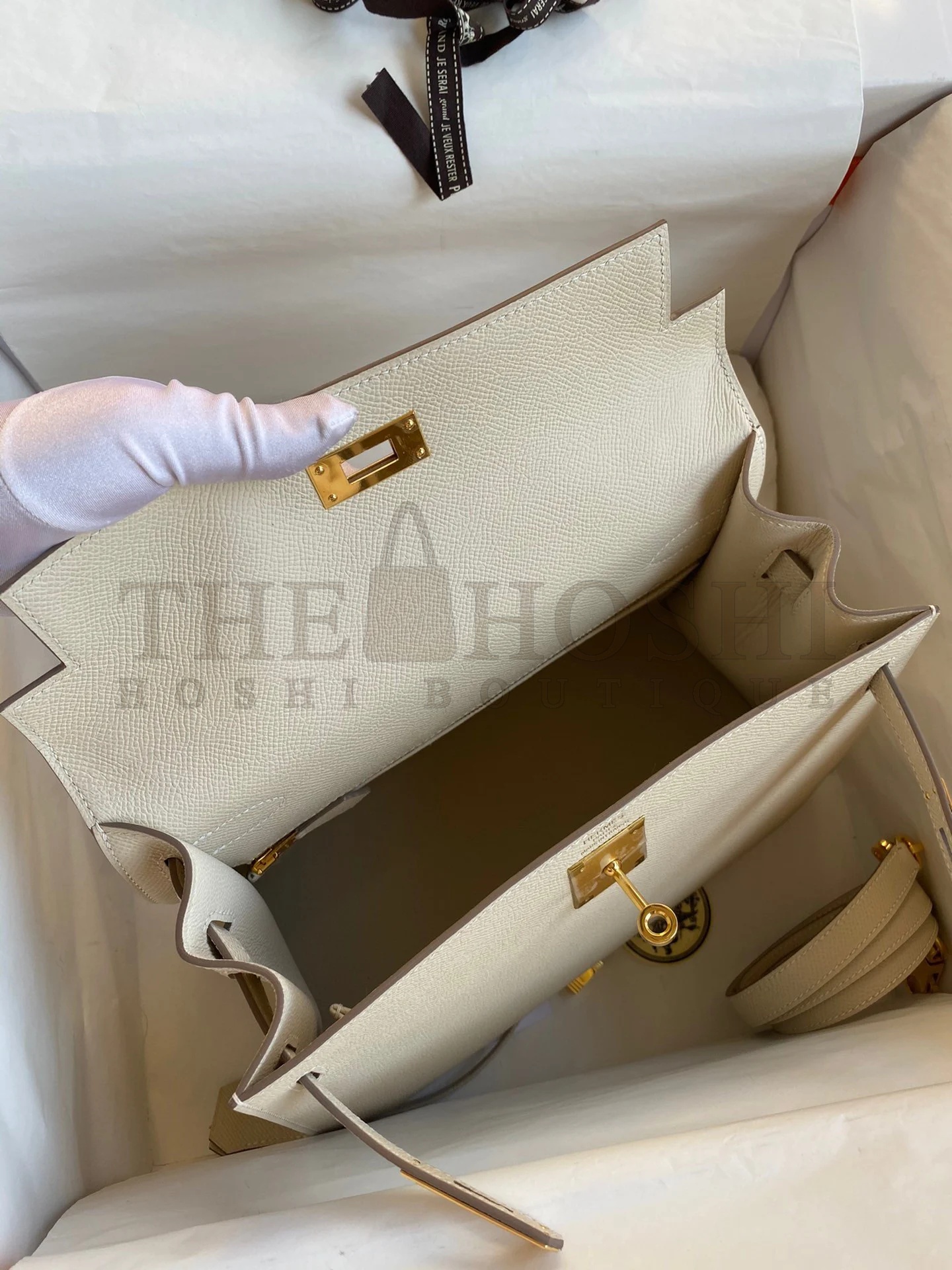 H**me5 Kelly Sellier 28 Handmade Bag In Craie Epsom Calfskin Master Quality