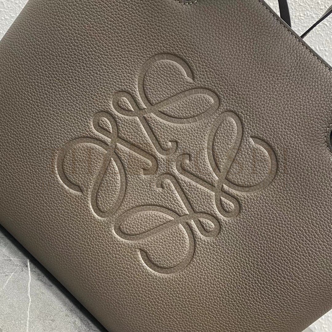 L0ew* Anagram Small Tote In Taupe Grained Calfskin Master Quality