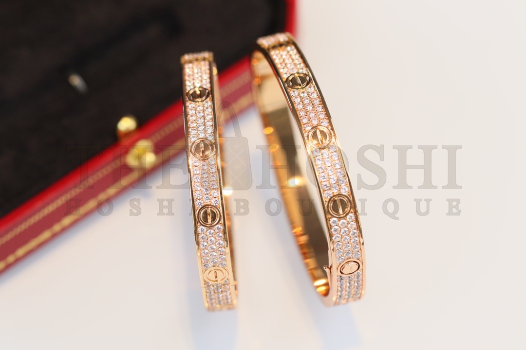 Ca*t1er Love Bracelet Full D1am0nd Bracelet Rose Gold Master Quality