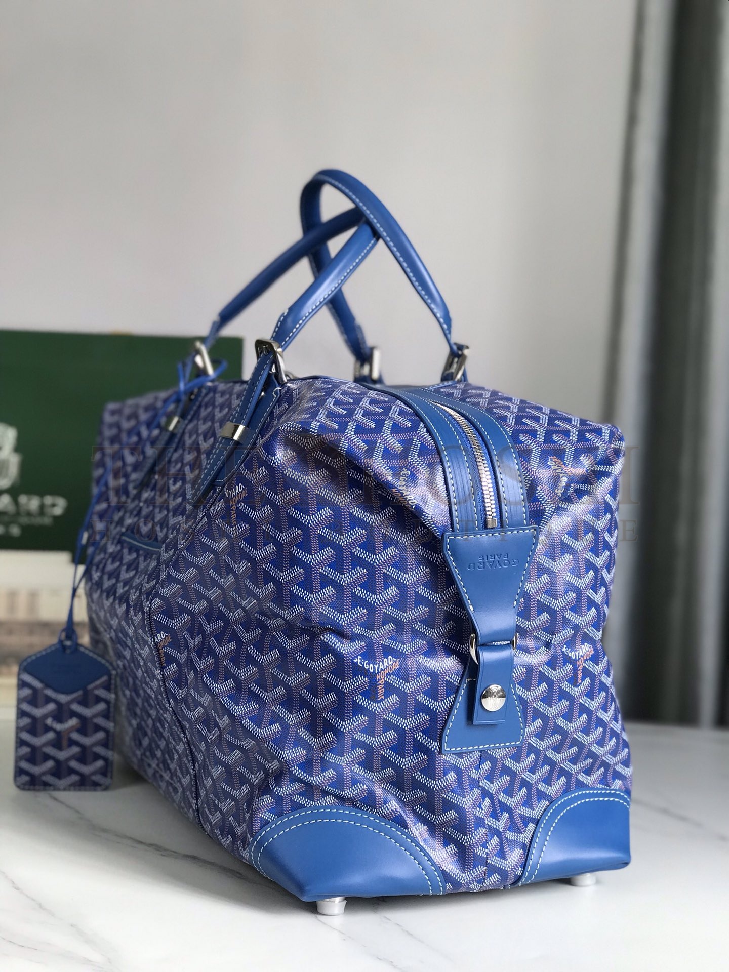 G09ard Boeing 1230 Blue G09ardine Canvas & Clamecy Cowhide Travel Bag 45cm Master Quality