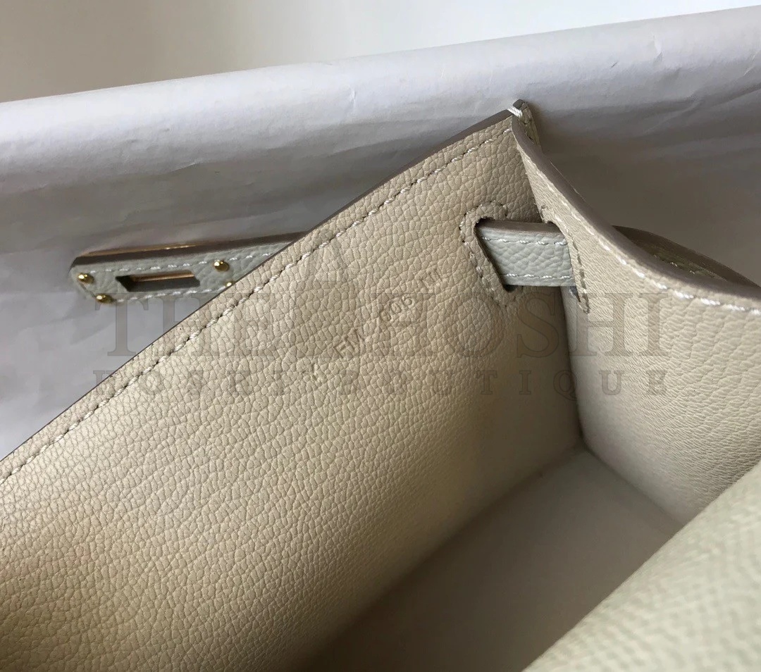 H**me5 Kelly Pochette Clutch Bag In Craie Epsom Leather Master Quality