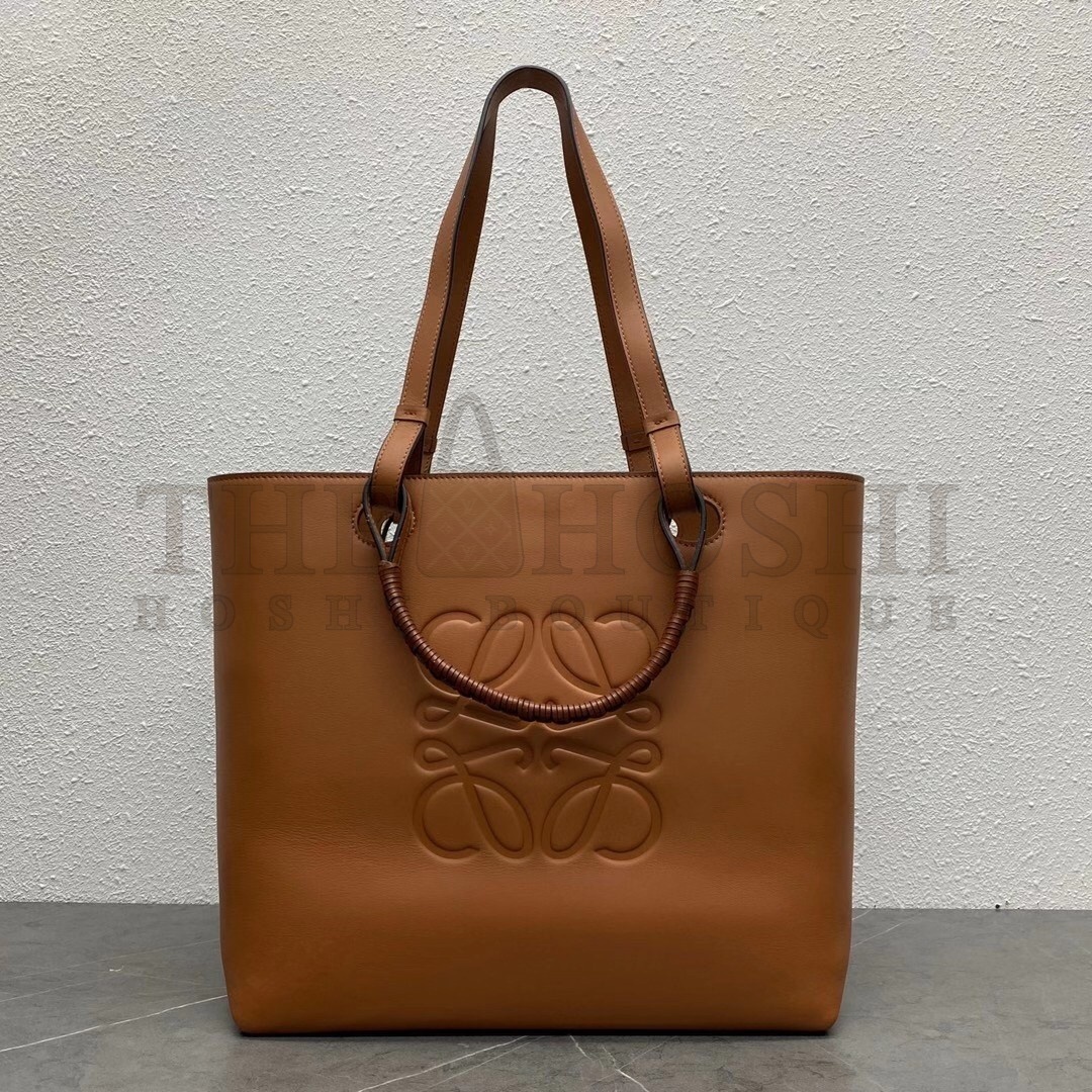 L0ew* Anagram Medium Tote Bag In Brown Calfskin Master Quality