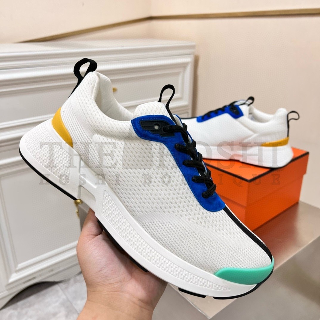 H**me5 Heros Sneakers in White Knit and Blue Suede Master Quality