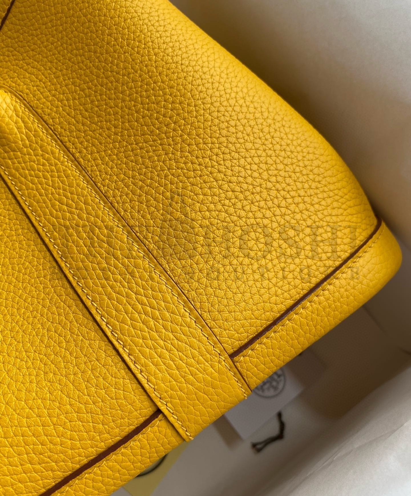 H**me5 Garden Party 30 Handmade Bag in Jaune Ambre Clemence Leather Master Quality