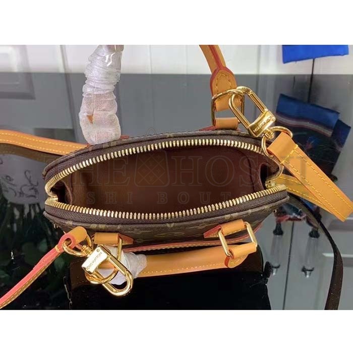 L0vis Vvtt0n LV Women Nano Alma Handbag Monogram Coated Canvas Natural Cowhide Leather Master Quality