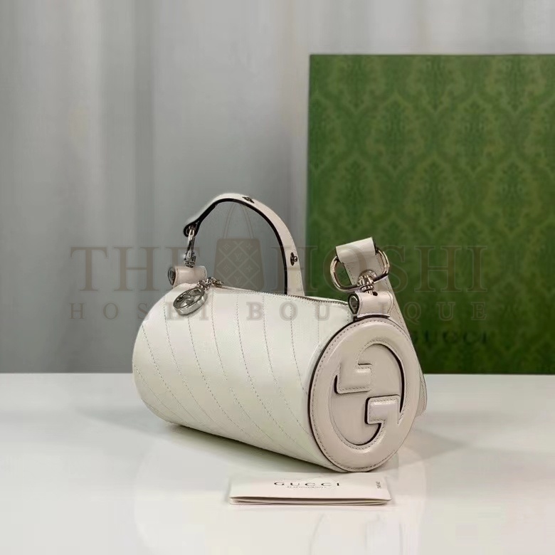 Gvc*1 Women GG Blondie Mini Shoulder Bag Round Interlocking G White Leather Master Quality