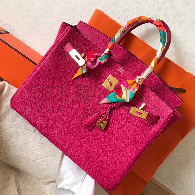 H**me5 Peach Birkin 35cm Clemence Handmade Bag Master Quality