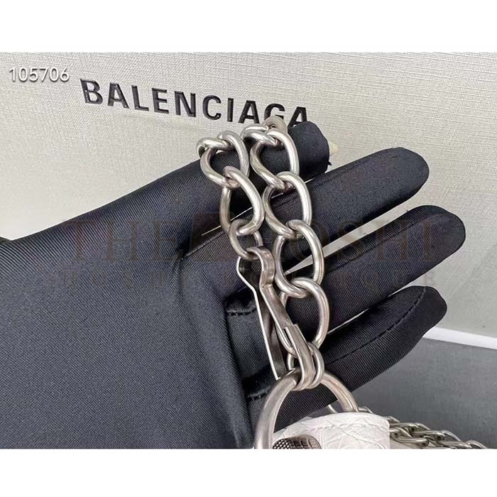 Ba1en*iaga Women BB Le Cagole XS Shoulder Bag White Arena Lambskin Master Quality