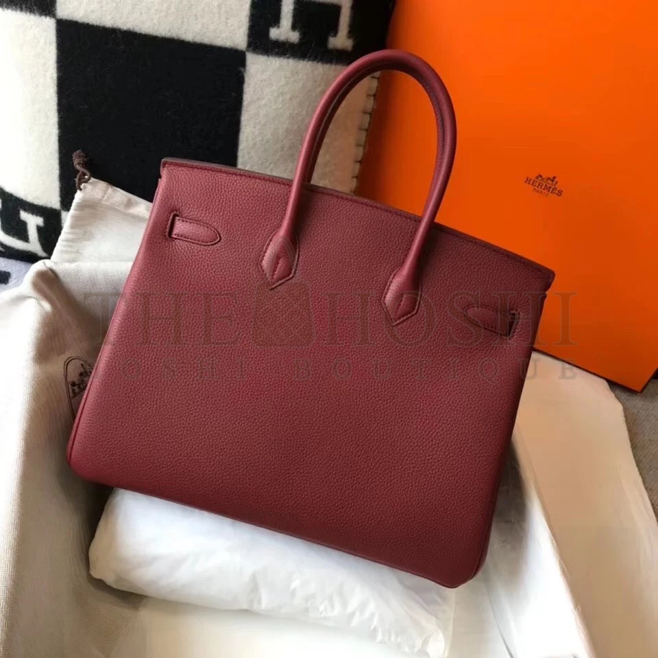 H**me5 Birkin 35 Bag in Ruby Clemence Leather with GHW Master Quality