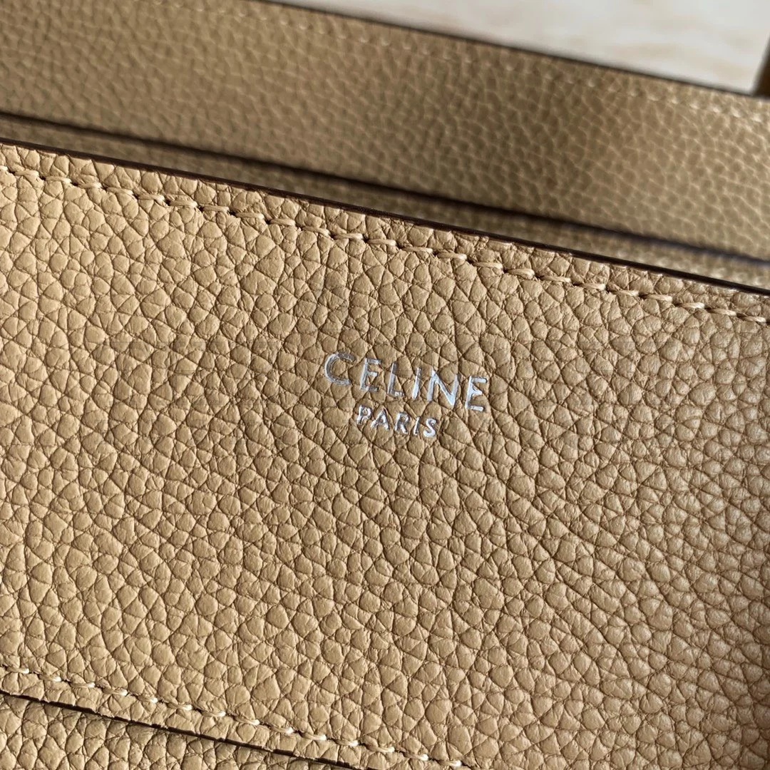 Ce1i*e Mini Luggage Tote Bag In Dune Drummed Calfskin Master Quality