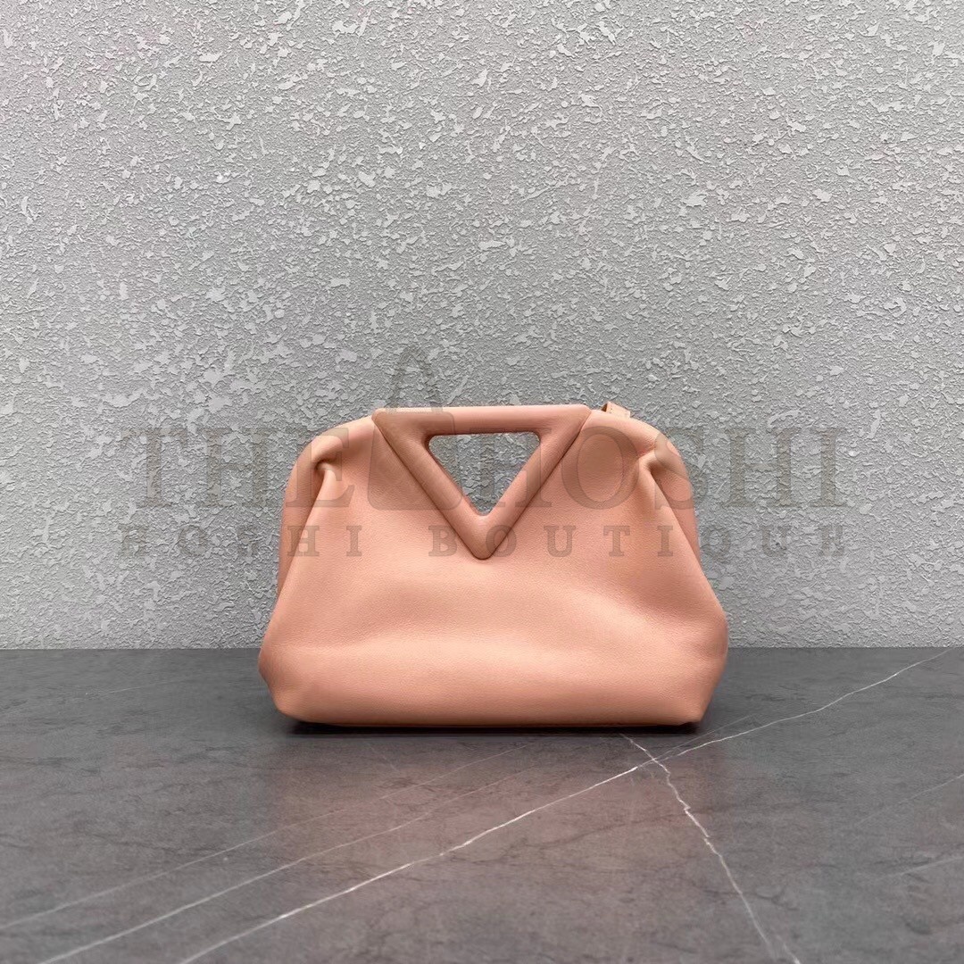 B0tt*ga Ven*ta Small Point Top Handle Bag In Peachy Leather Master Quality