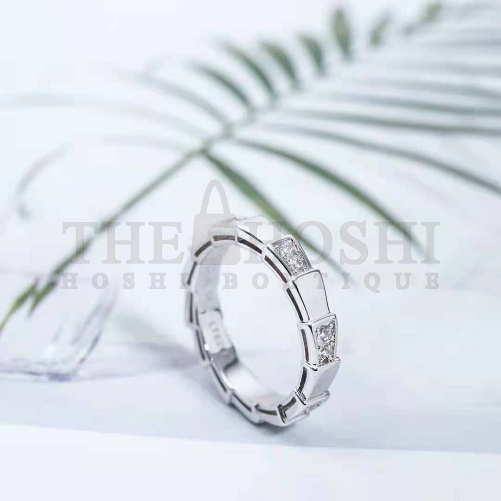 Bv1g*ai Women Use of Unconventional Materials Serpenti Viper Ring-Silver Master Quality