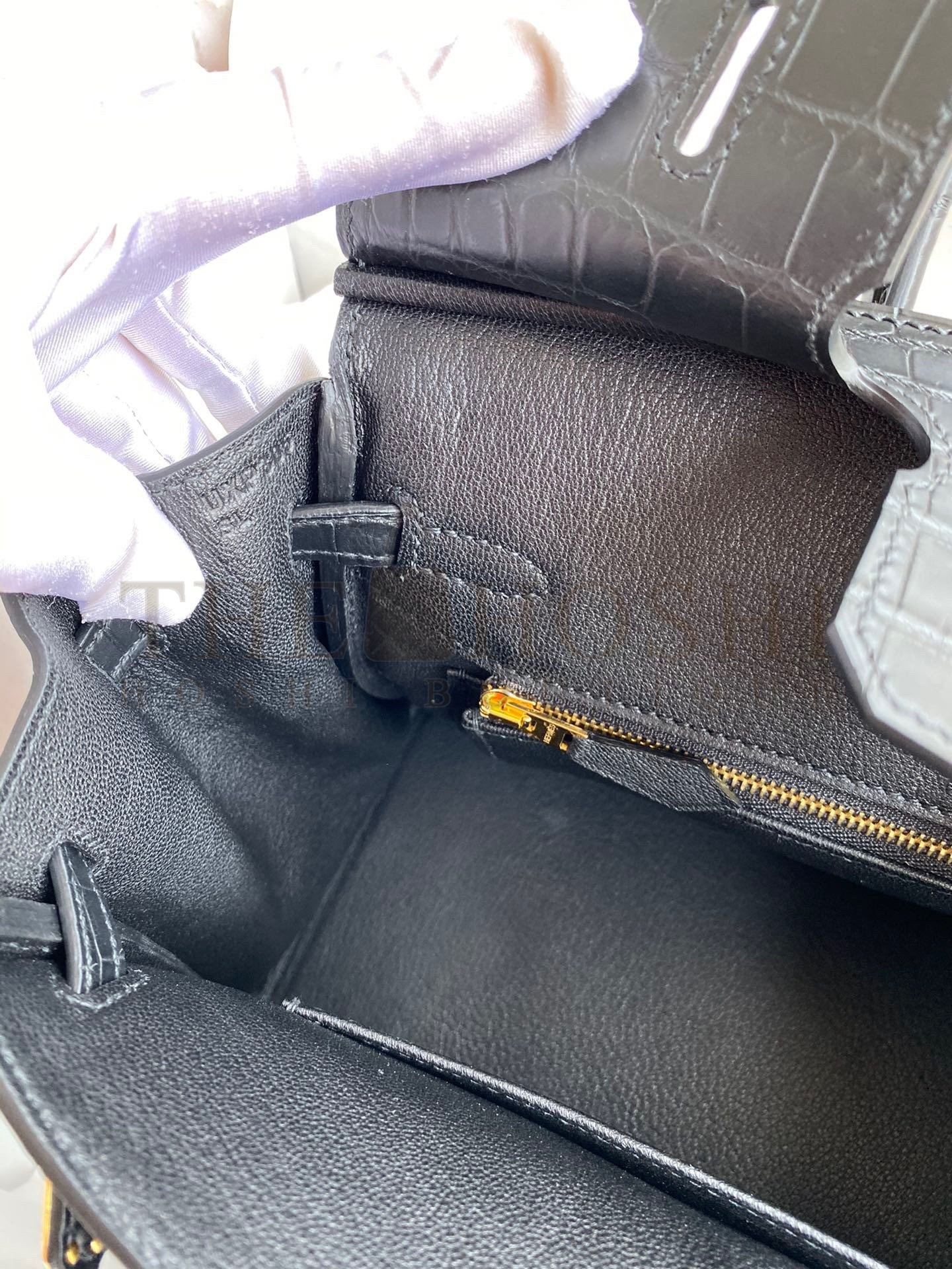 H**me5 Birkin 25 Handmade Bag In Black Crocodile Niloticus Matte Skin Master Quality