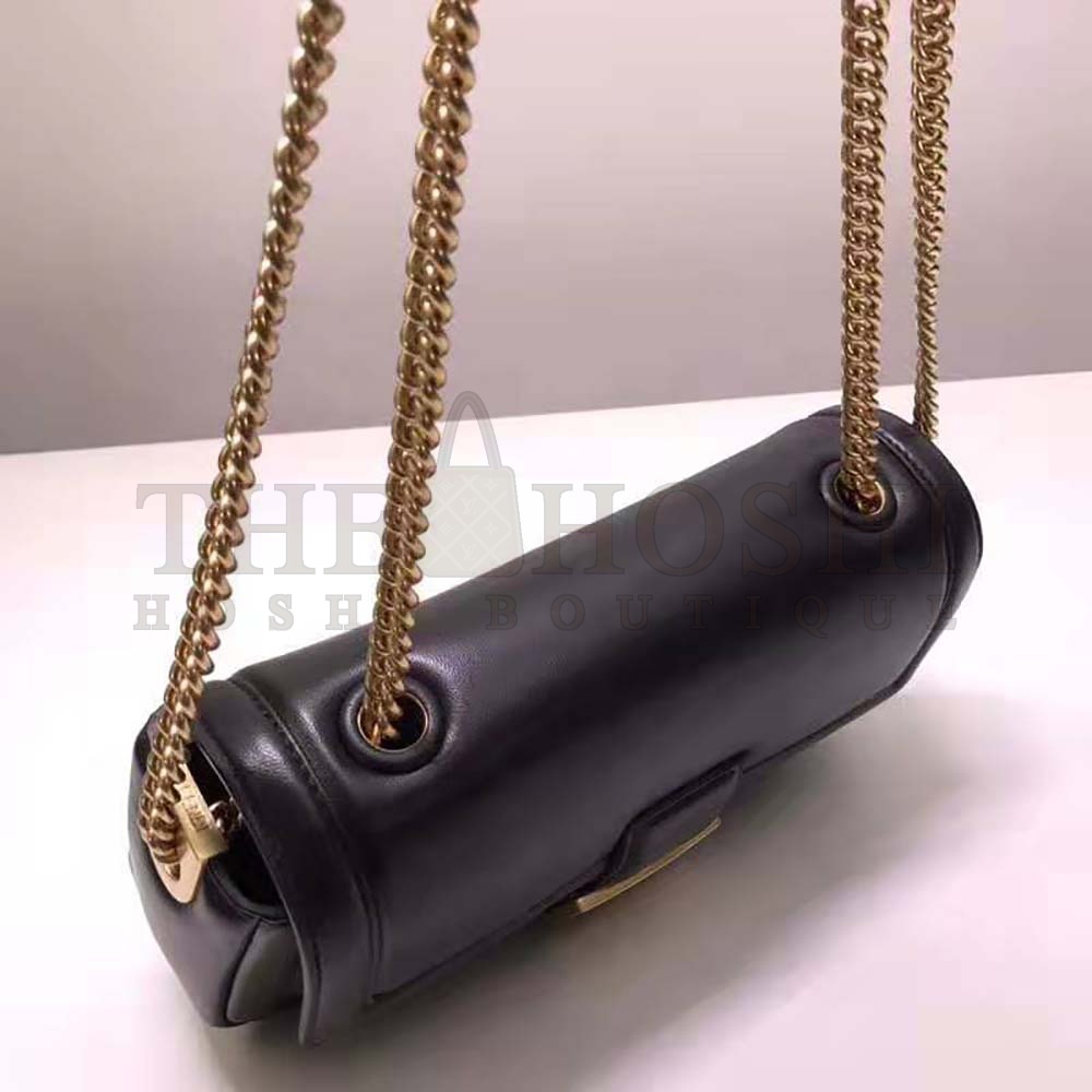 F**di Women Baguette Chain Black Nappa Leather Bag Master Quality