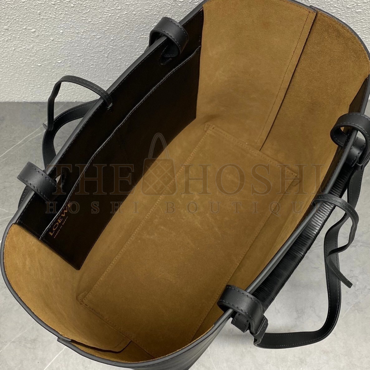 L0ew* Small Anagram Tote In Black Classic Calfskin Master Quality