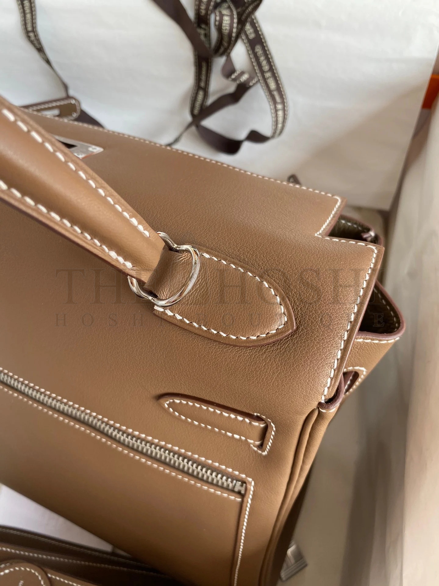 H**me5 Kelly Lakis 32 Handmade Bag In Taupe Swift Calfskin Master Quality