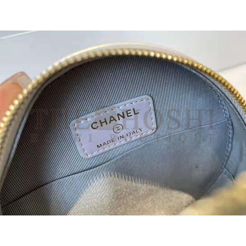 Ch**el Women Ch**el 19 Clutch with Chain Lambskin Gold Silver-Tone Ruthenium White Master Quality