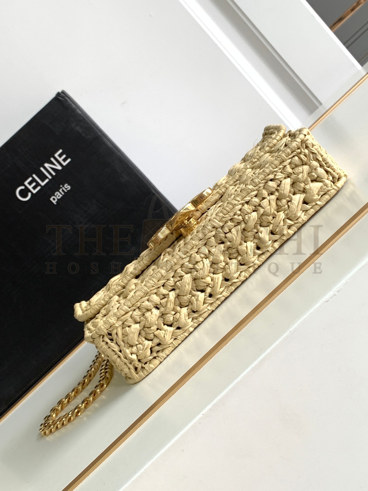 Ce1i*e Raffia Mini Trimophe bag 20.5 X 10.5 X 4 cm Master Quality