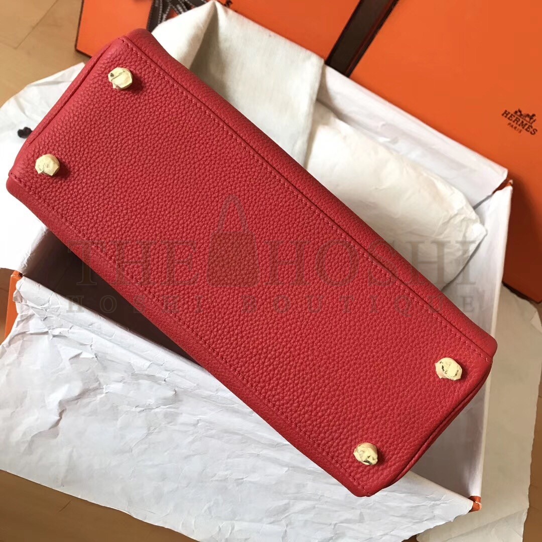 H**me5 Rouge Casaque Clemence Kelly 28cm Handmade Bag Master Quality