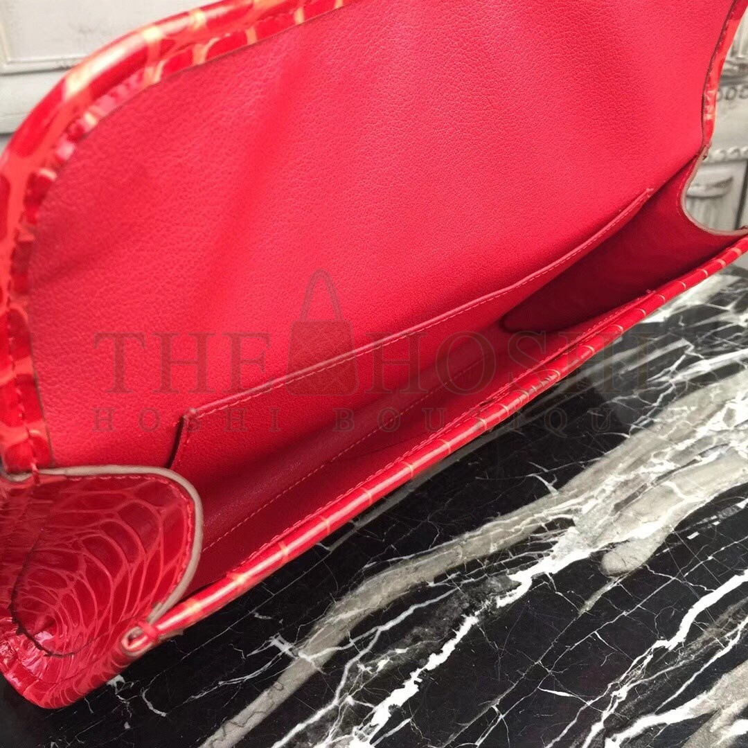 H**me5 Jige Elan 29 Clutch In Red Crocodile Leather Master Quality