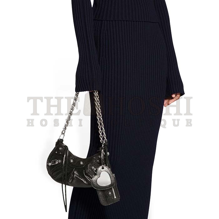 Ba1en*iaga Women BB Le Cagole XS Shoulder Bag Black Arena Lambskin Master Quality