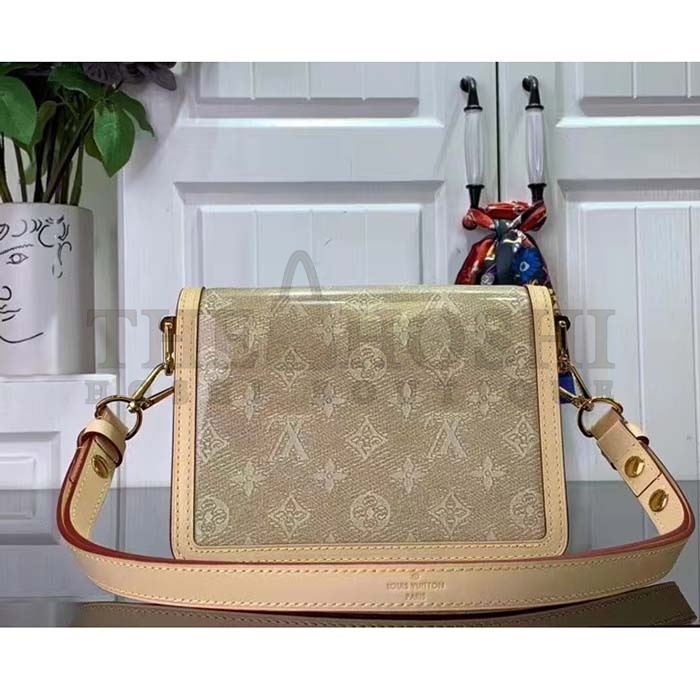 L0vis Vvtt0n LV Women Mini Dauphine Handbag Beige Monoglam Coated Canvas Master Quality