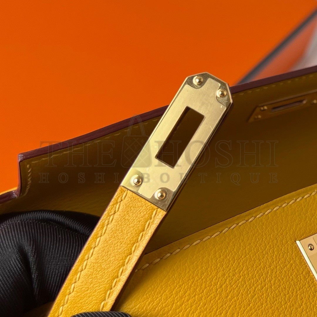 H**me5 Kelly Pochette Handmade Bag In Jaune Ambre Swift Calfskin Master Quality