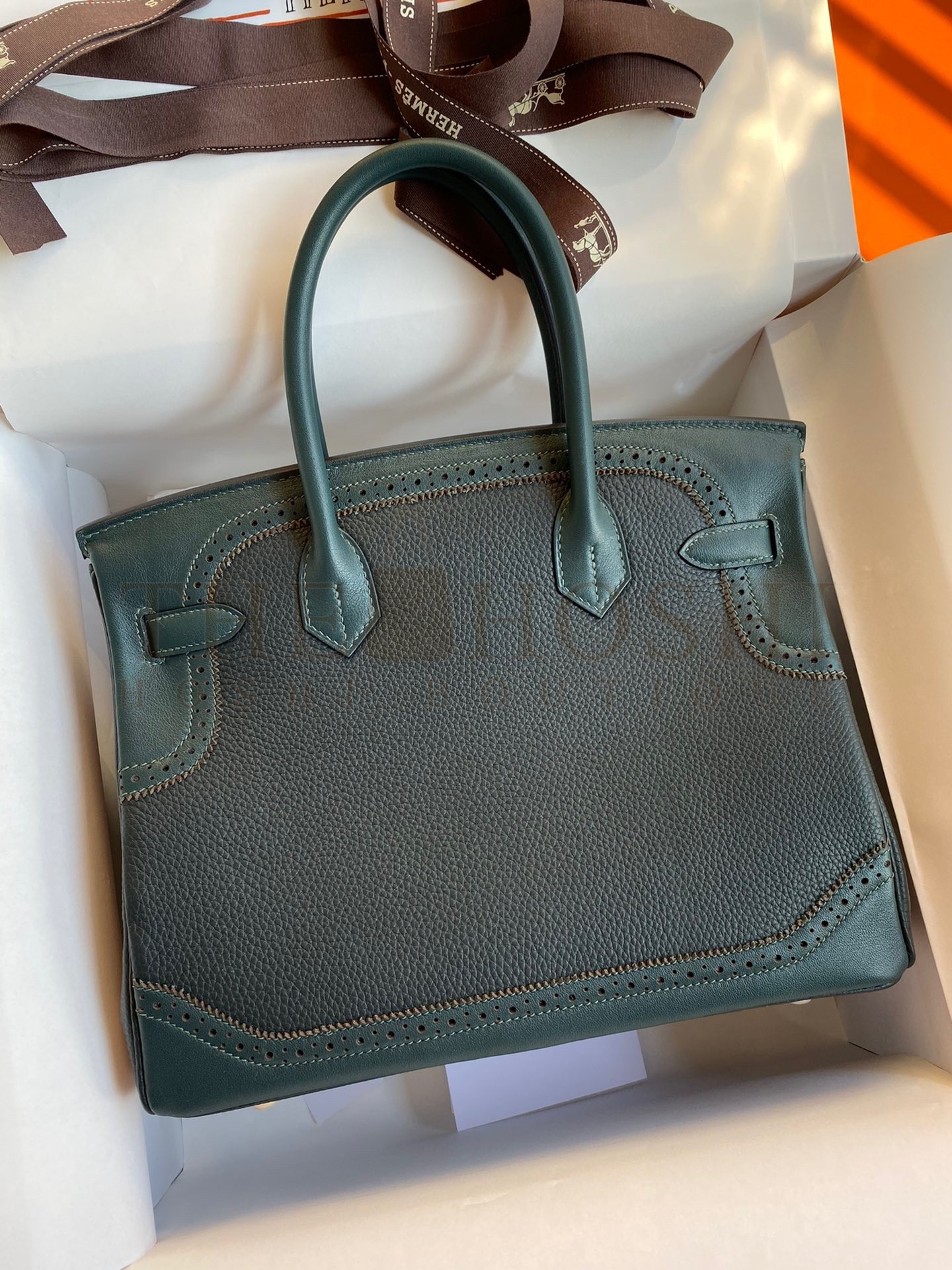 H**me5 Ghillies Birkin 30cm Limited-edition Bag In Black Calfskin Master Quality