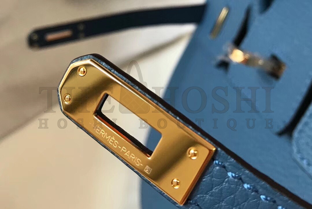 H**me5 Birkin 25cm Bag In Blue Agate Clemence Leather Master Quality